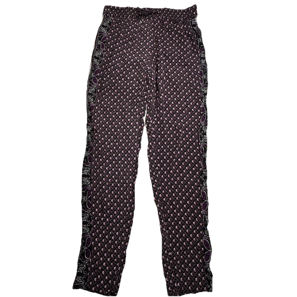 White House Black Market Taper Ankle Pants Purple‎ Geometric Diamond Print Rayon